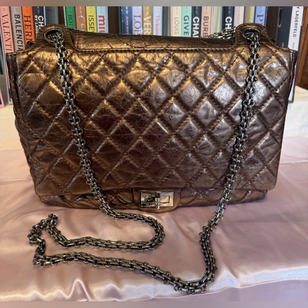 Chanel Reissue 2.55 Flap in Metallic Bronze Aged Calfskin w/ Gunmetal Hardware